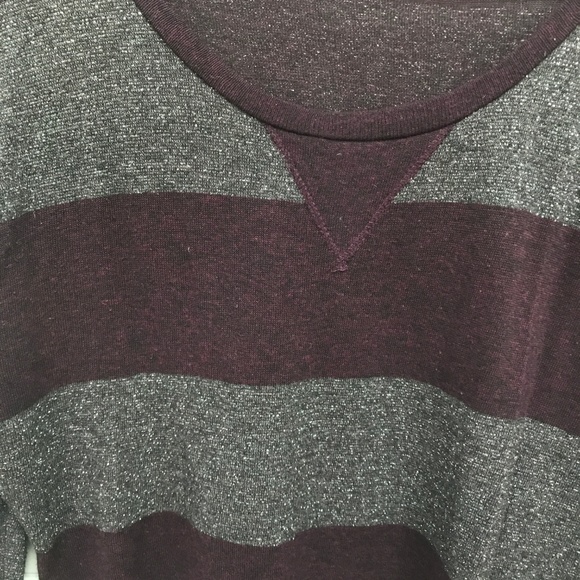 Splendid Purple Silver Glitter Stripe Cropped Top - Picture 2 of 3